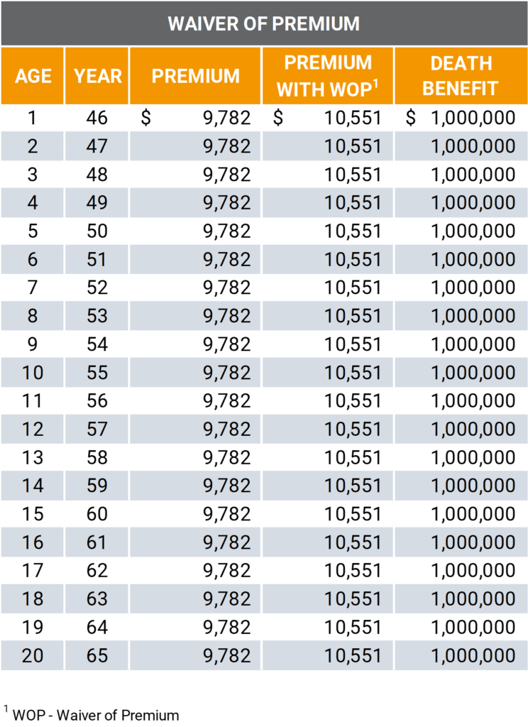 Life Insurance Disability Waiver of Premium Rider